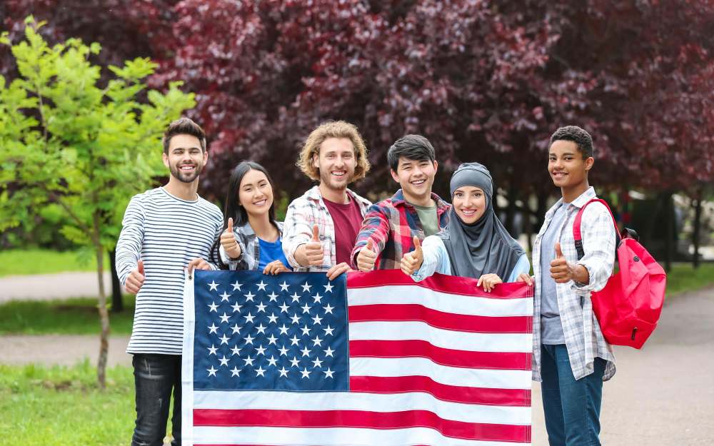 Students from different ethnic backgrounds are studying in the USA